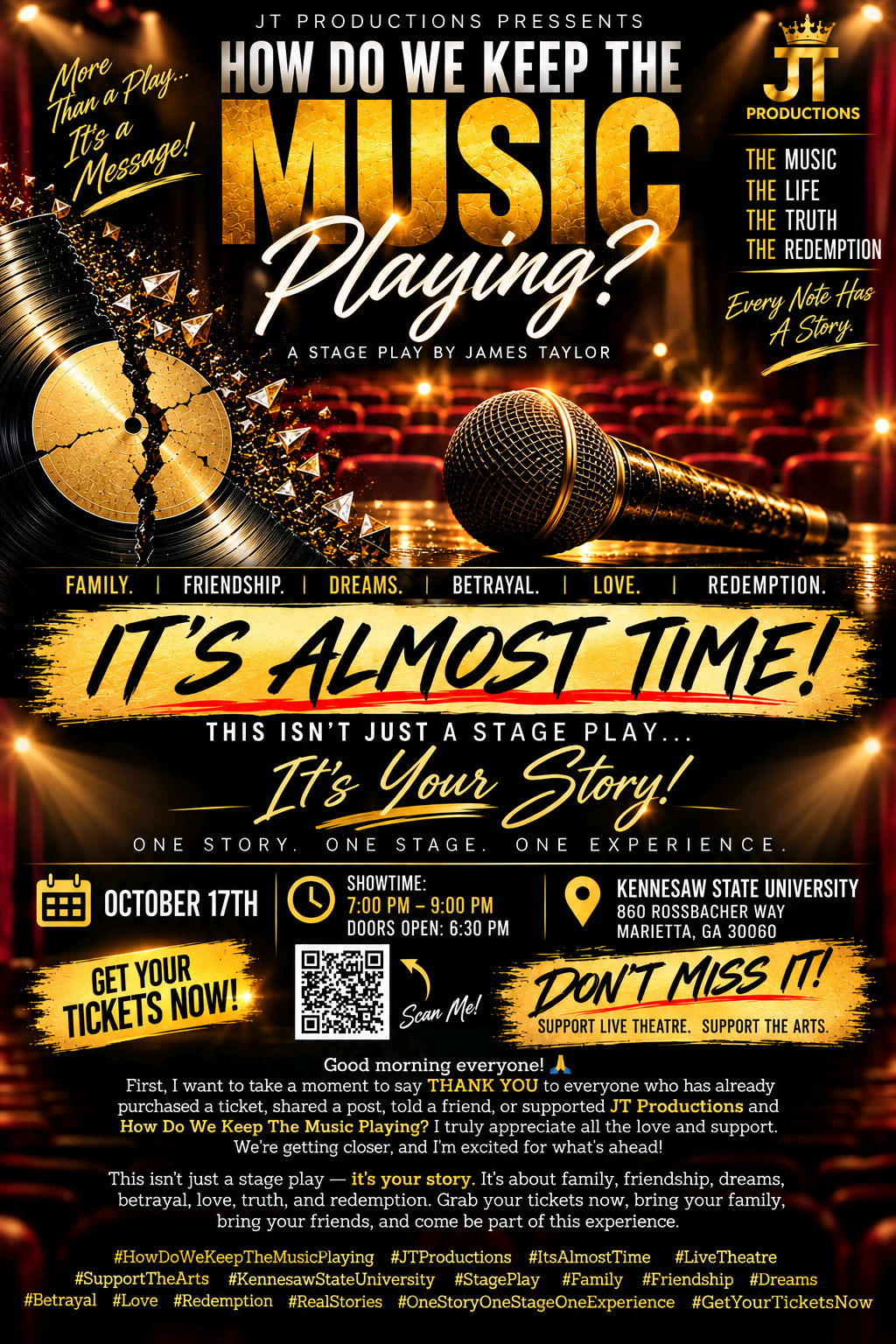 How Do We Keep the Music Playing new production flyer